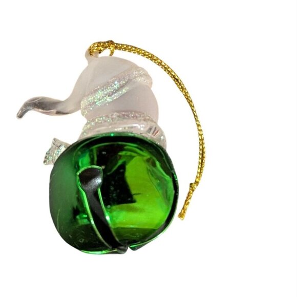 Jingle Buddies Green Snowman Bell Ornament Festive Holiday Decor 3” Hanging - Picture 4 of 5